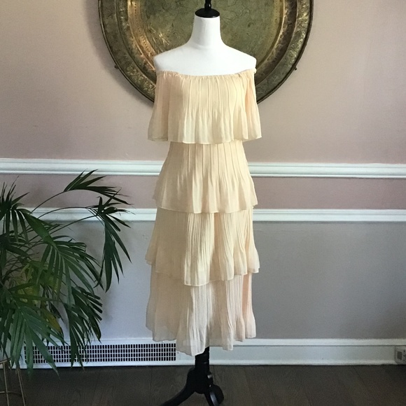 Dresses | Chiffon Pleated Tiered Maxi Dress | Poshmark